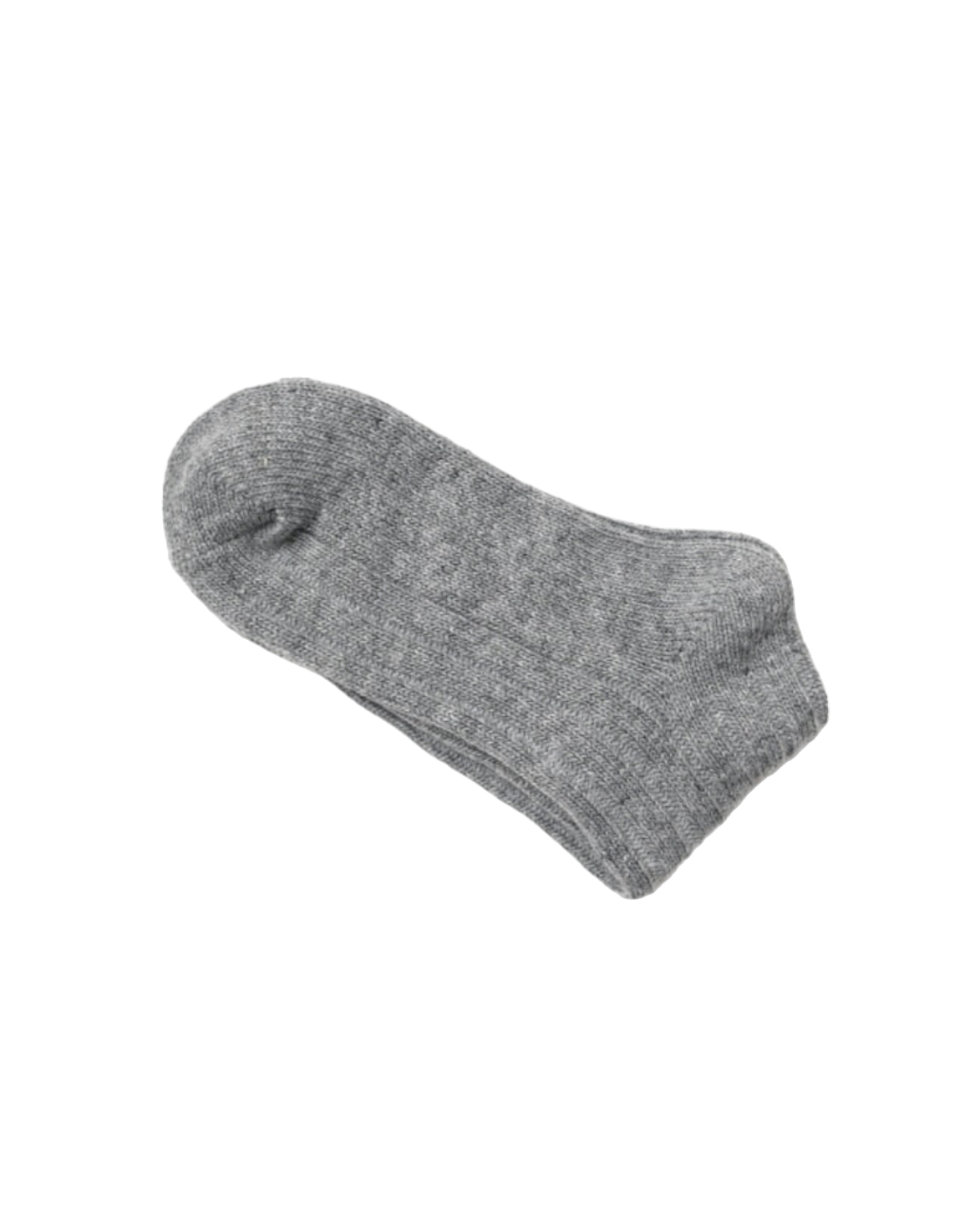 灰色羊絨混紡羅紋襪子