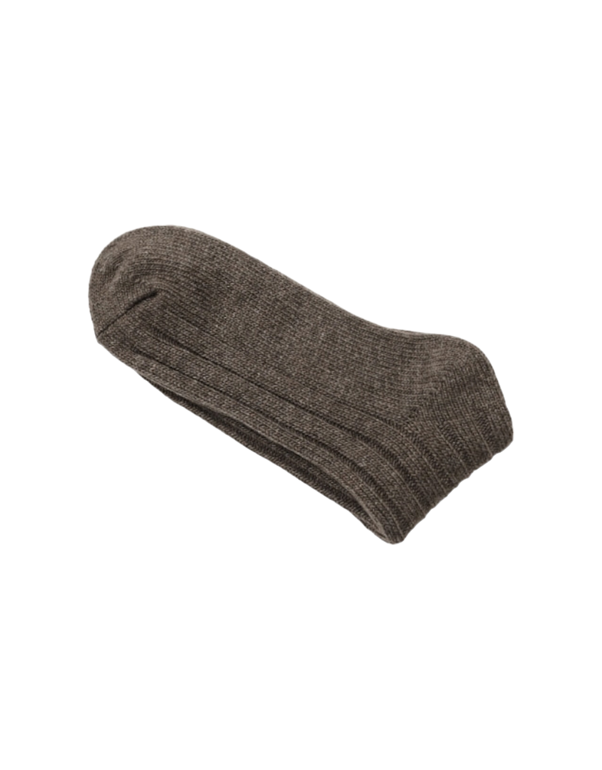 Cashmere Blended Ribbed Socks In Brown