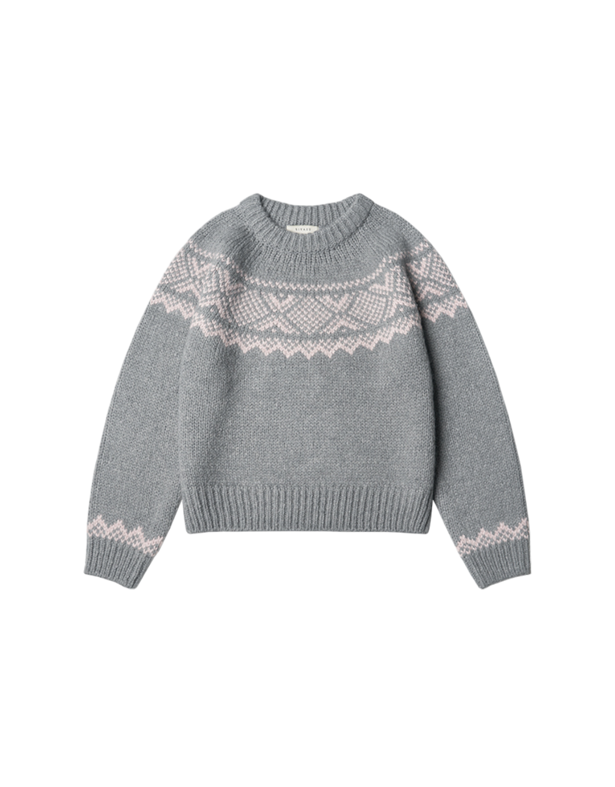 Loose Fit Alpaca Nordic Sweater In Gray