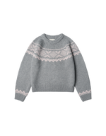 Loose Fit Alpaca Nordic Sweater In Gray