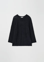 Boucle Embossing Knit Sweater In Black