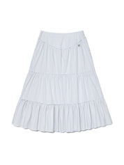 Rodeo Tiered Ruffle Skirt In Baby Blue