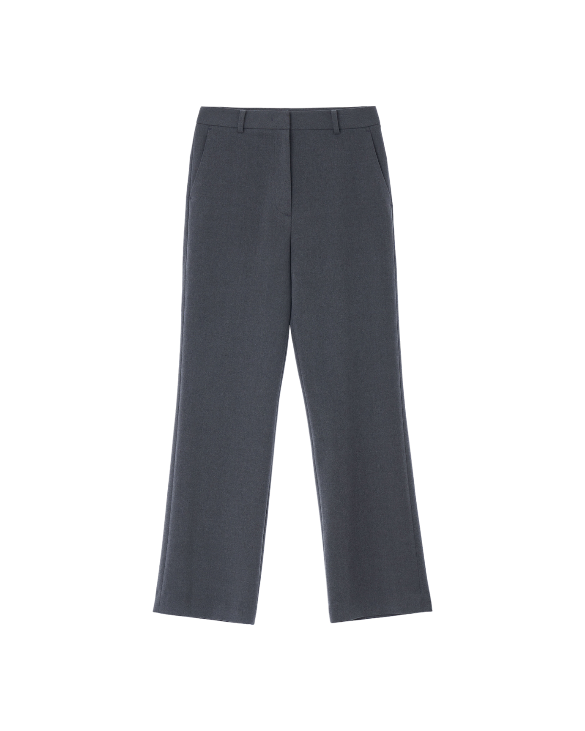 Straight Fit Flat Pants In Gray