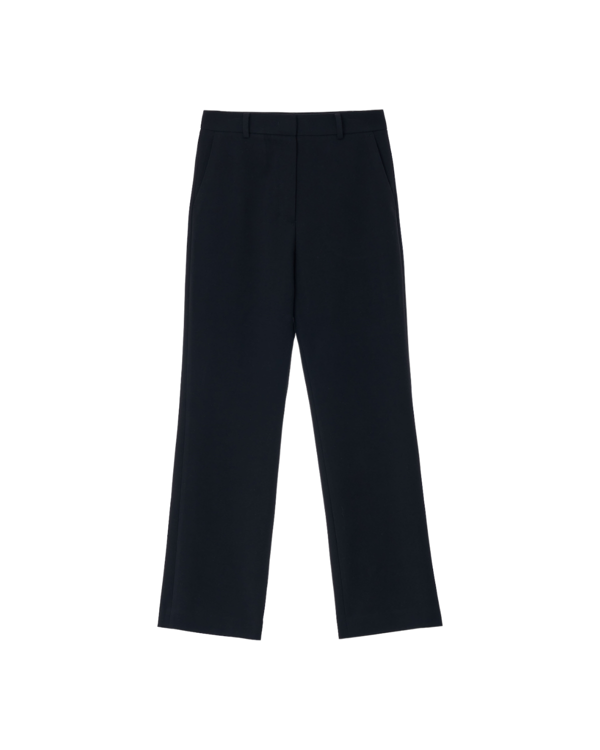 Straight Fit Flat Pants In Black