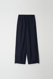 Cotton String Banded Pants In Navy