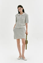 Melange Knitted Skirt In Gray