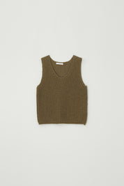 Hanji Blended Knit Vest In Mocha