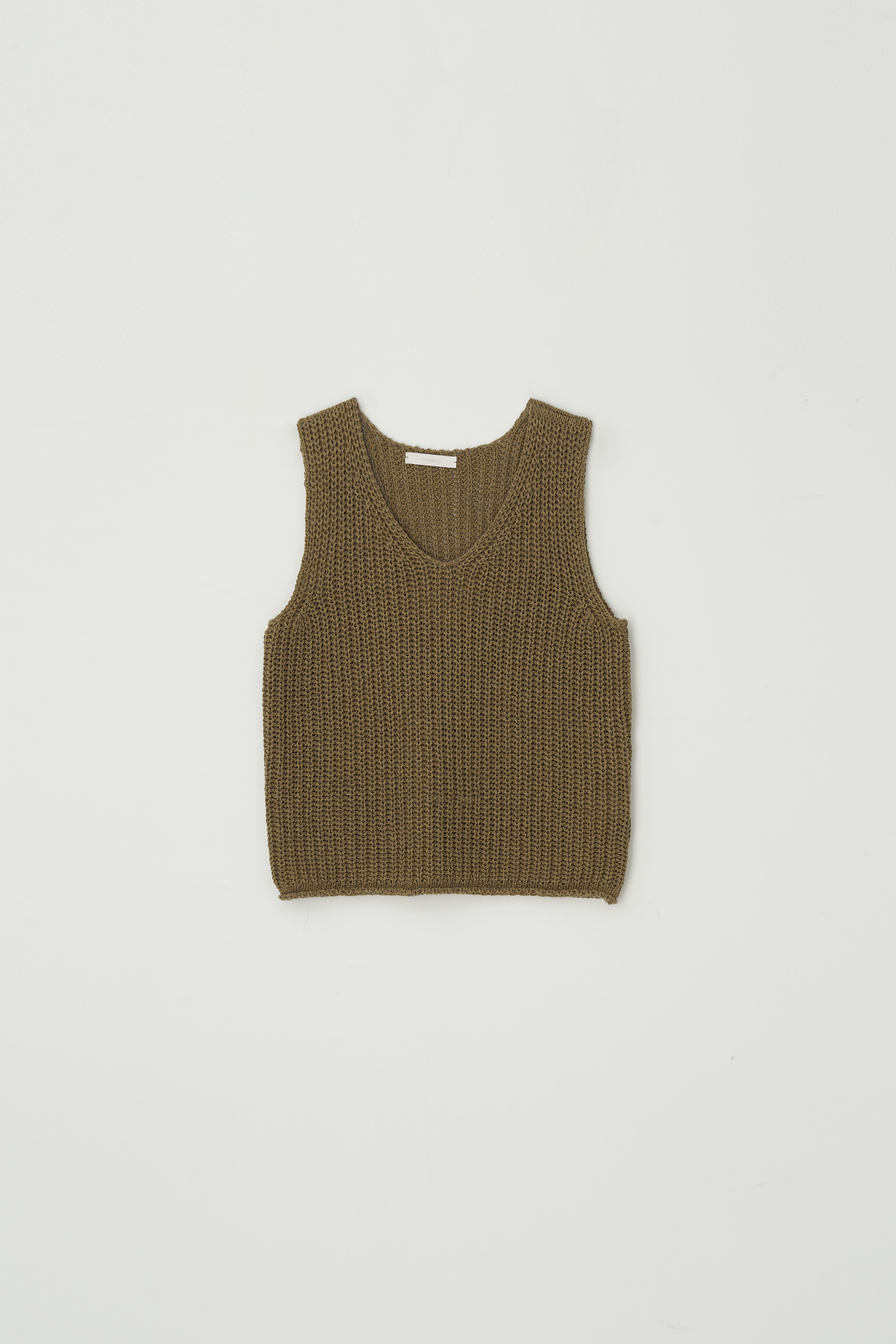 Hanji Blended Knit Vest In Mocha