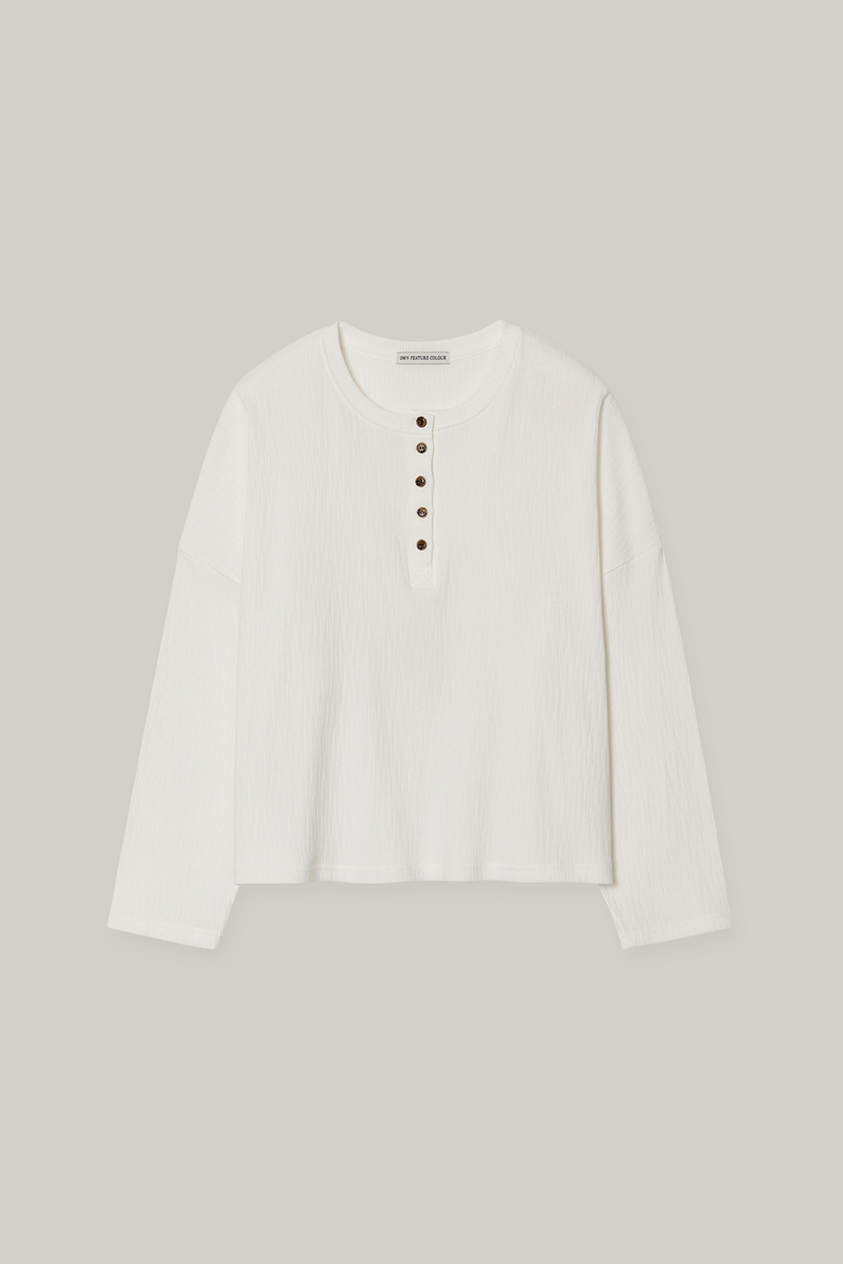 Henley Neck T-shirt In Ivory