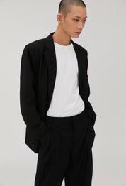 Gender Free Oversized-fit Blazer In Black