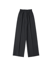 Wide Linen Blend Pants In Black
