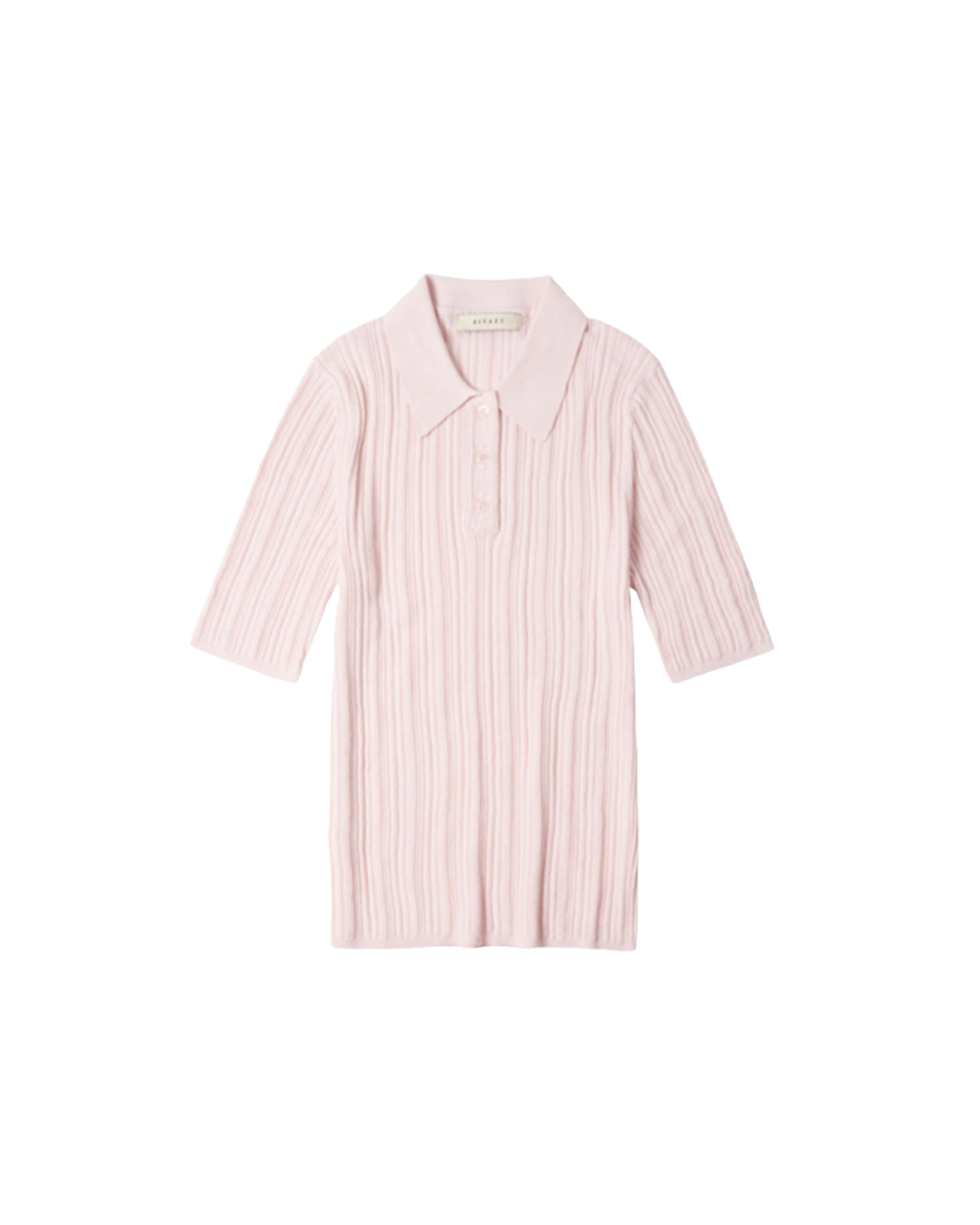 細領粉紅色羅紋針織衫