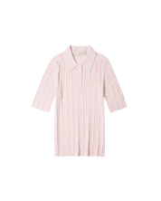 細領粉紅色羅紋針織衫