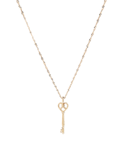 Shape of Heart Key Pendant Necklace