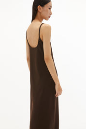 One-piece Square Neck Dress In Brown