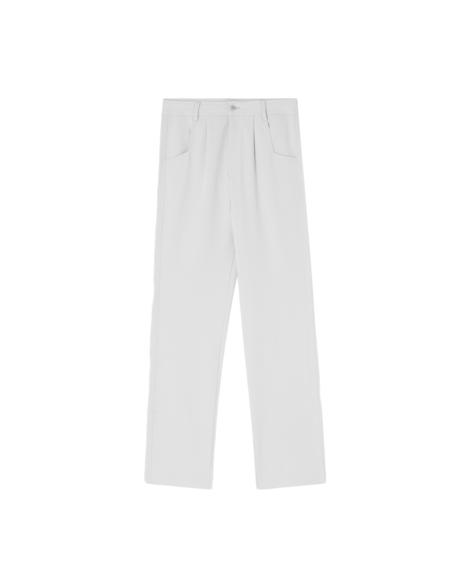 Back Slit Fit Trousers In Light Grey