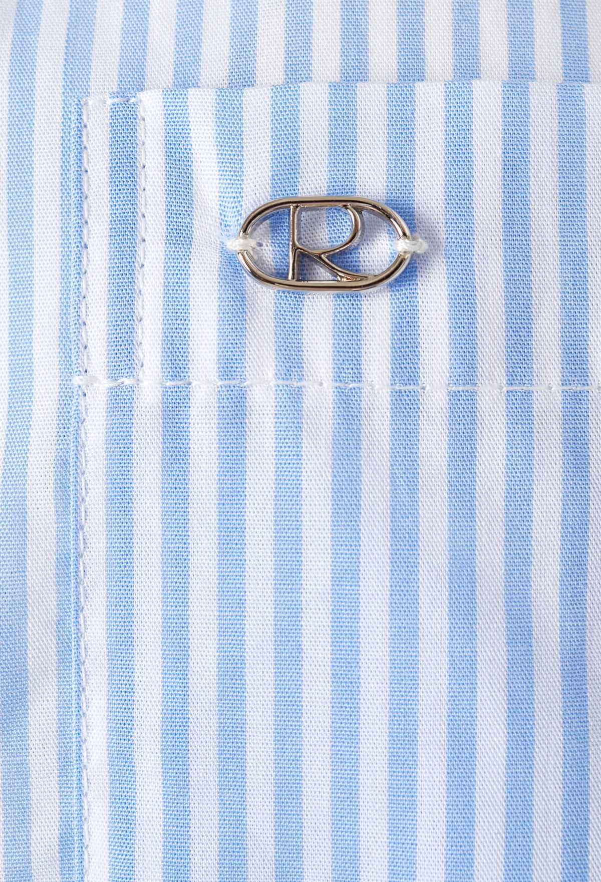 Striped Contrast Shirt In Blue (Long)