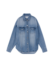 Hackney Oversized Denim Jacket In Light Blue