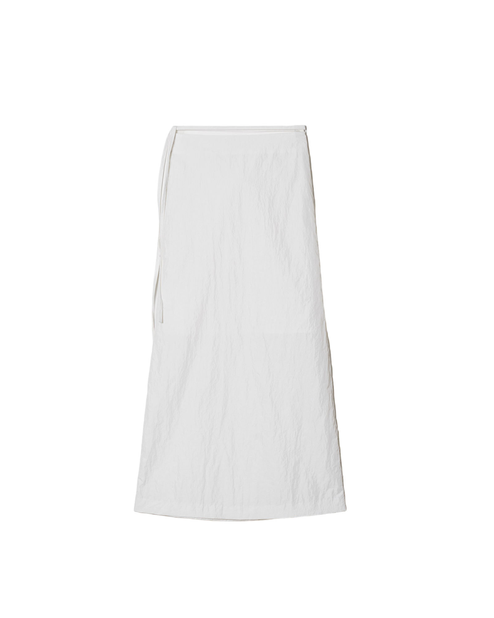 白色皺紋超長裙