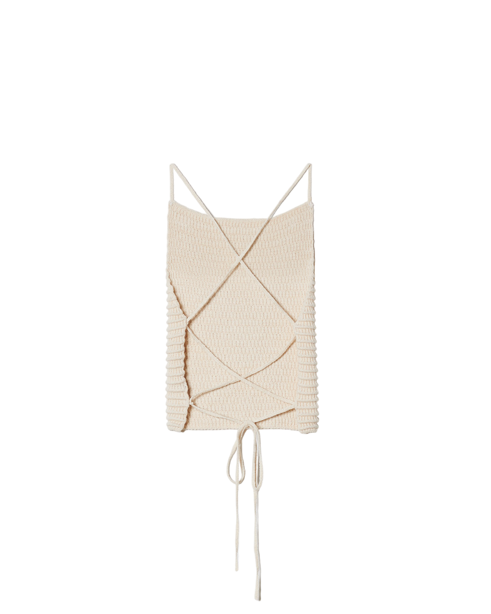 Back Strap Crochet Knit Top In Ivory