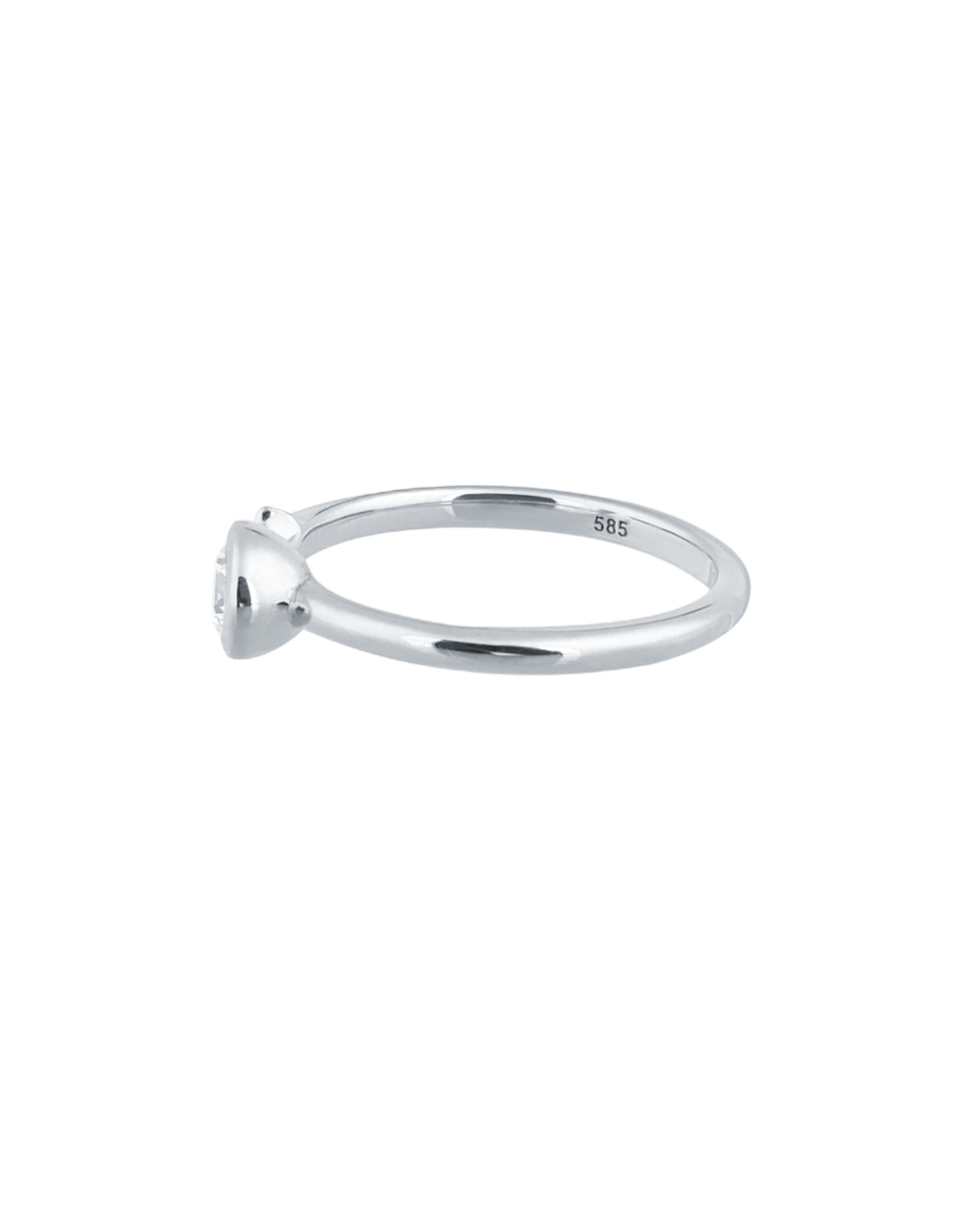 Moissanite Bezel Symbol Open Ring