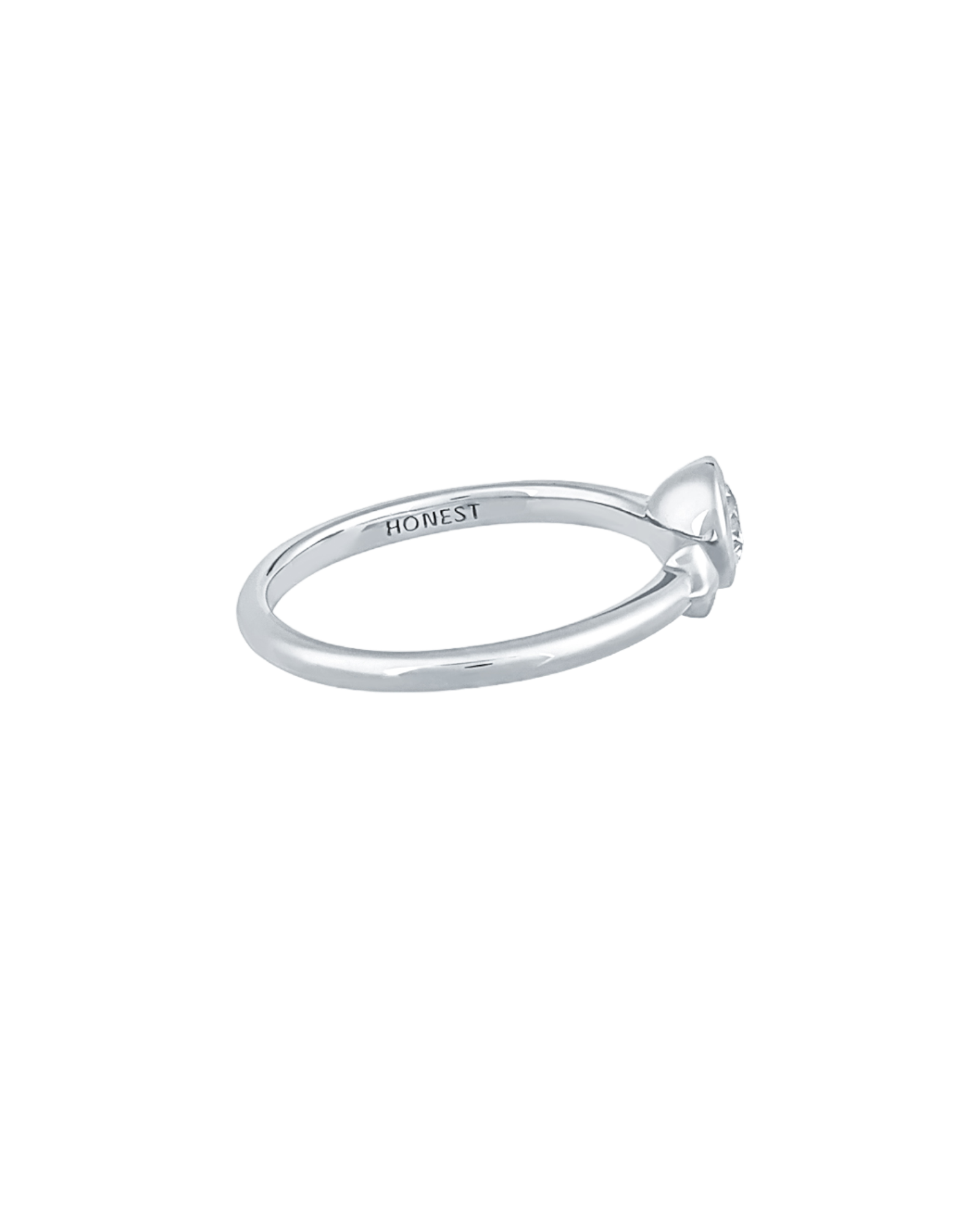 Moissanite Bezel Symbol Open Ring