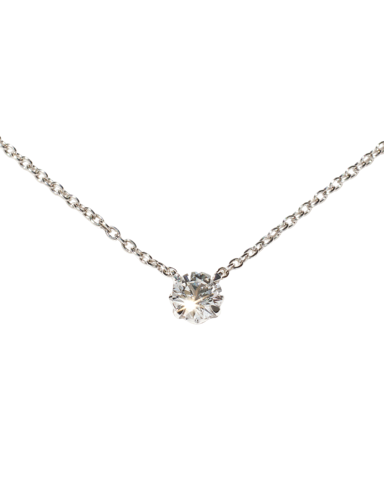 Moissanite Claw 4 Prong Necklace