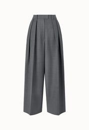 Summer Wool Trousers In Gray