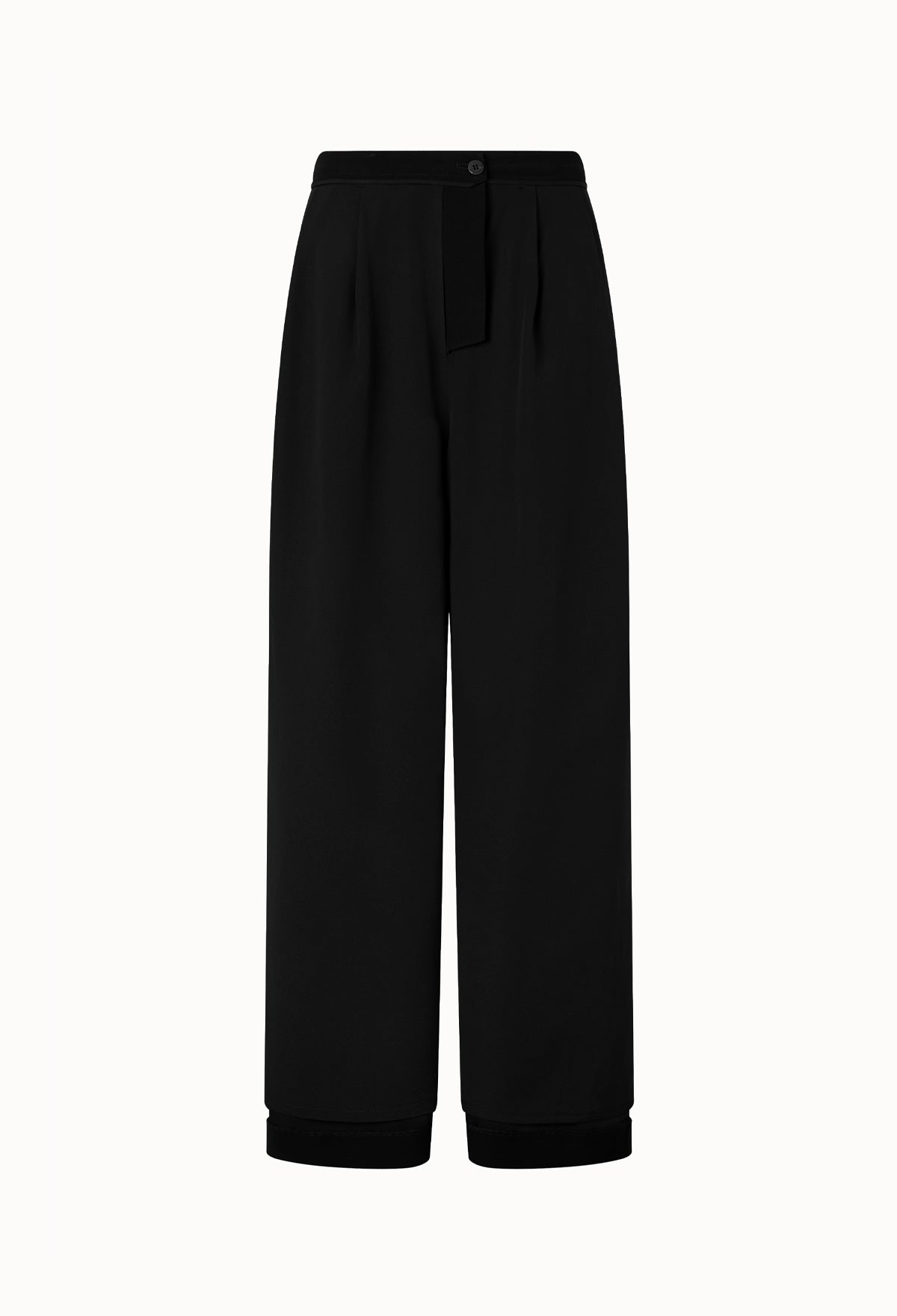 High-waist Pleated Trousers In Black