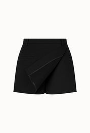Low-rise Wrap Culottes In Black