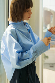 Poplin Stripe Shirts In Blue