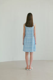 Jacquard Minimal Dress In Sky Blue