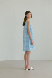 Jacquard Minimal Dress In Sky Blue