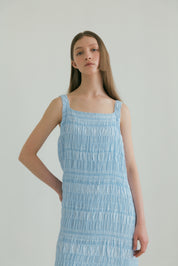 Jacquard Minimal Dress In Sky Blue