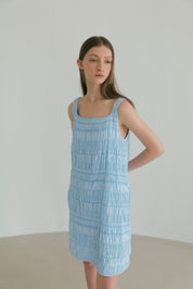 Jacquard Minimal Dress In Sky Blue