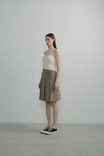 Pleats Midi Skirt In Beige