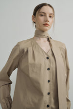 Trench Tie Blouse In Beige