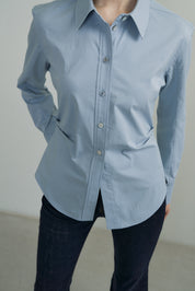 Hourglass Span Shirt In Sky Blue