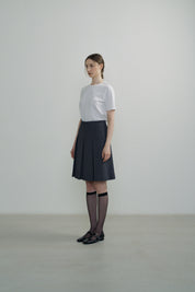 Pleats Midi Skirt In Gray