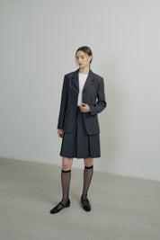 Pleats Midi Skirt In Gray