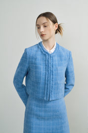 Velvet Tweed Jacket In Blue