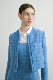 Velvet Tweed Jacket In Blue