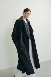 Cashmere-blend Oversized Coat In Black