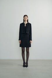 Velvet Tweed Jacket In Navy