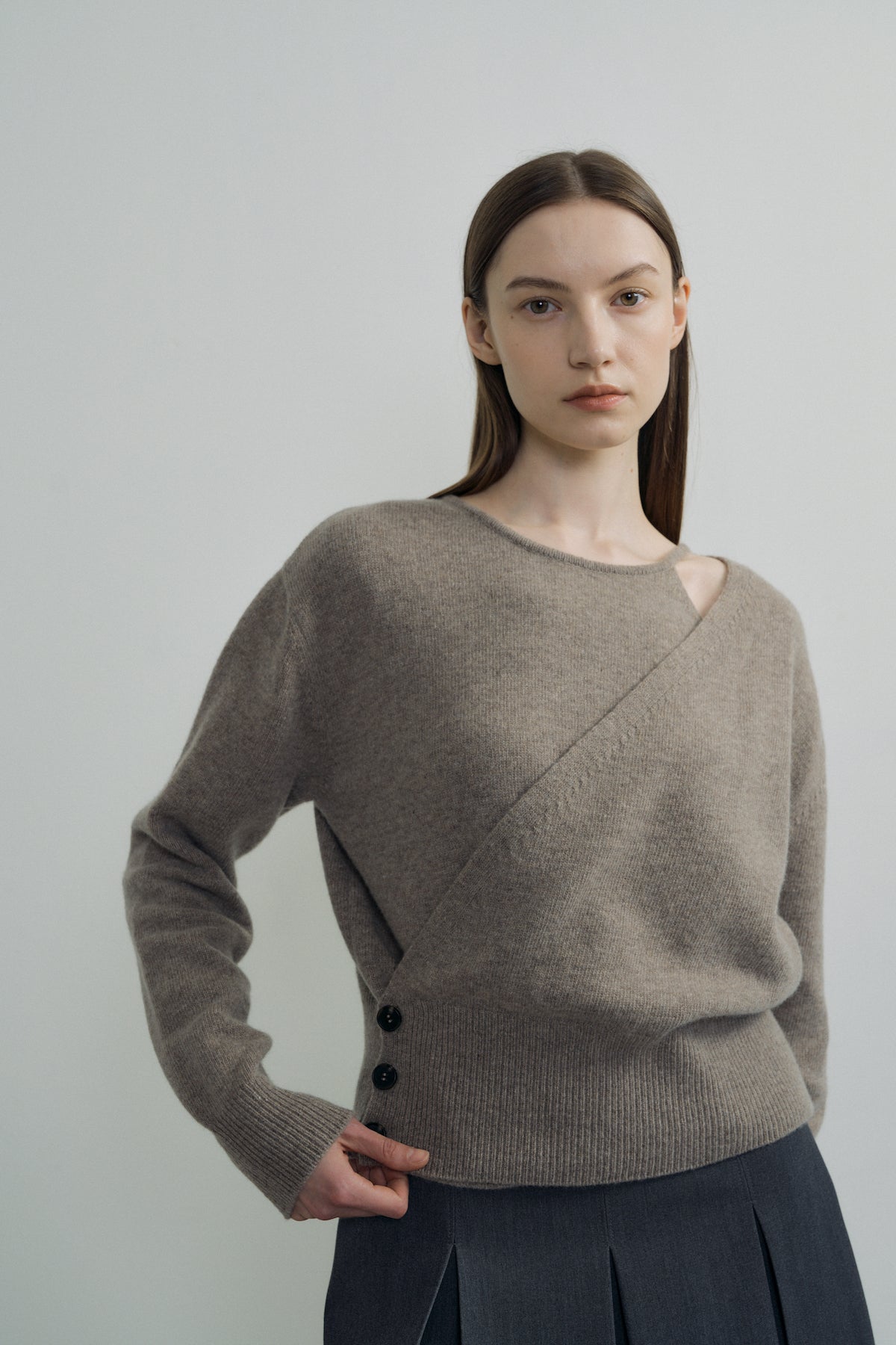 Cachemire Layered Knit In Beige