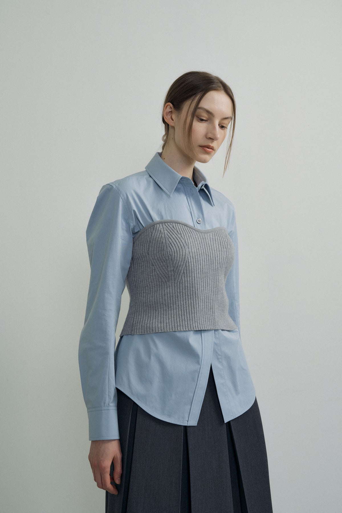 Hourglass Span Shirt In Sky Blue