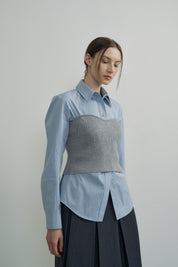 Hourglass Span Shirt In Sky Blue