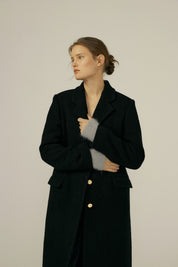 Standard Boucle Coat In Black