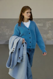 Angora Cardigan In Blue