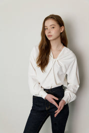 Twisted Blouse In Ivory